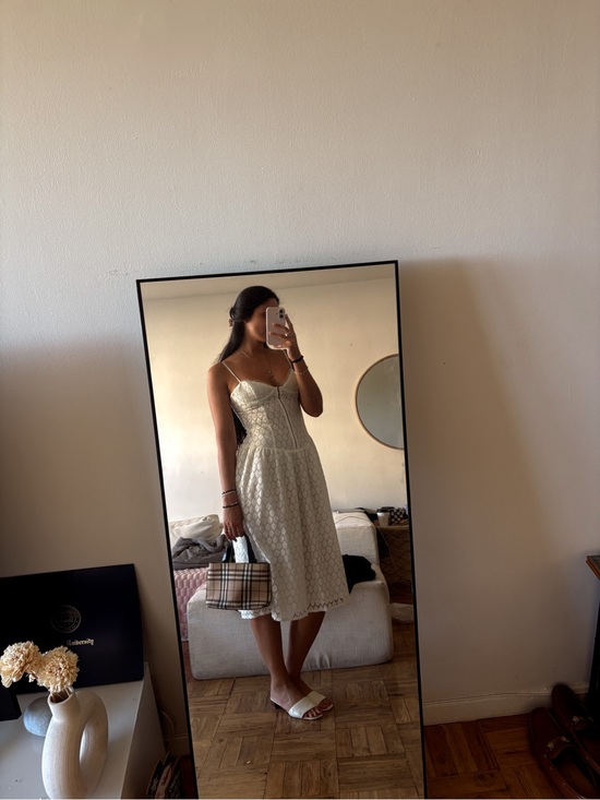 Peppermayo Dresses & Skirts - Peppermayo Ivory Lace Midi Slip Dress